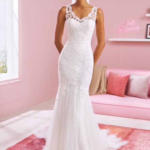 White One Plus Size Wedding Gown - Picture 8 of 8